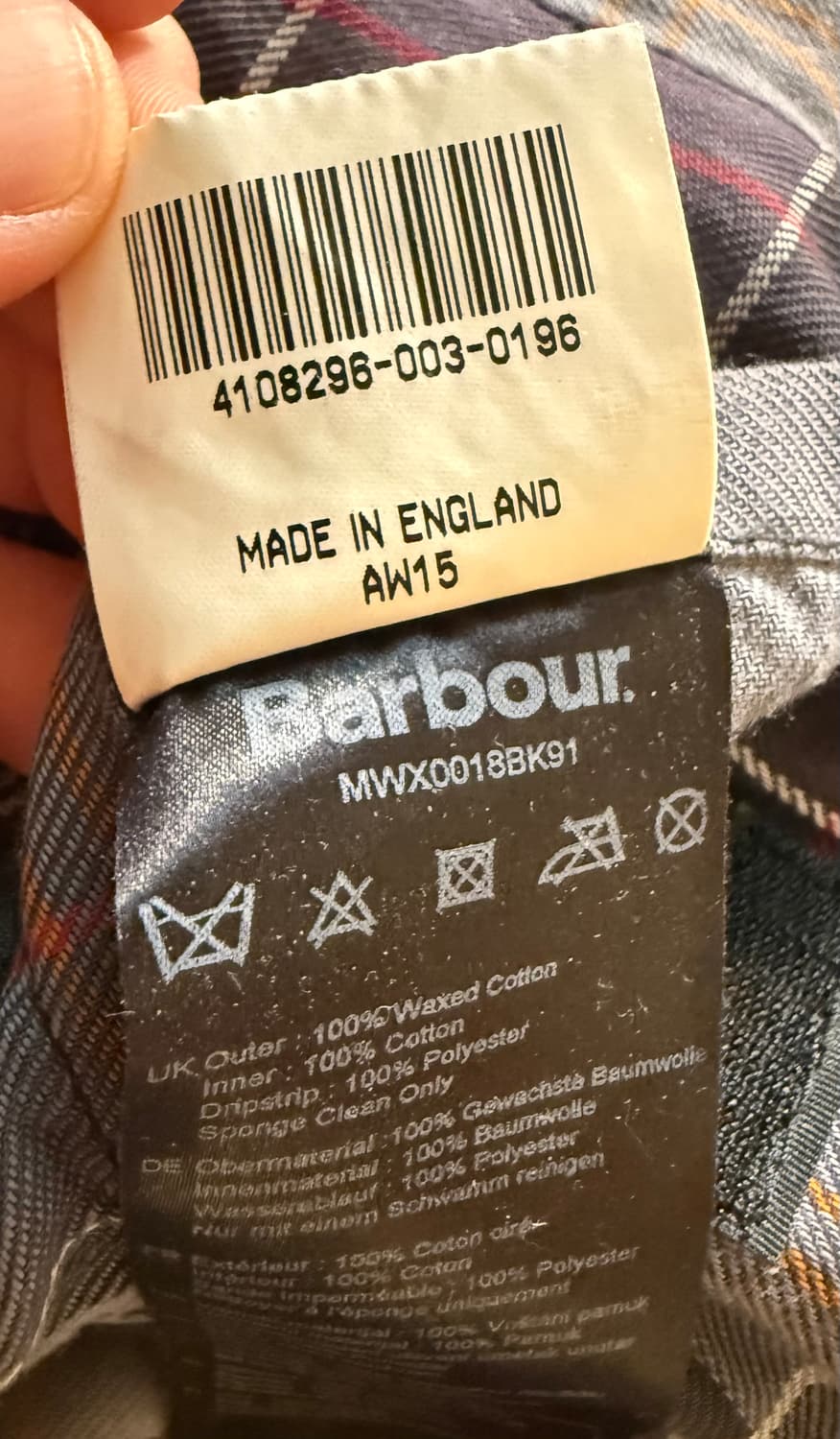 Barbour Bedale Wax Jacket Black C42 Made 상품이미지10
