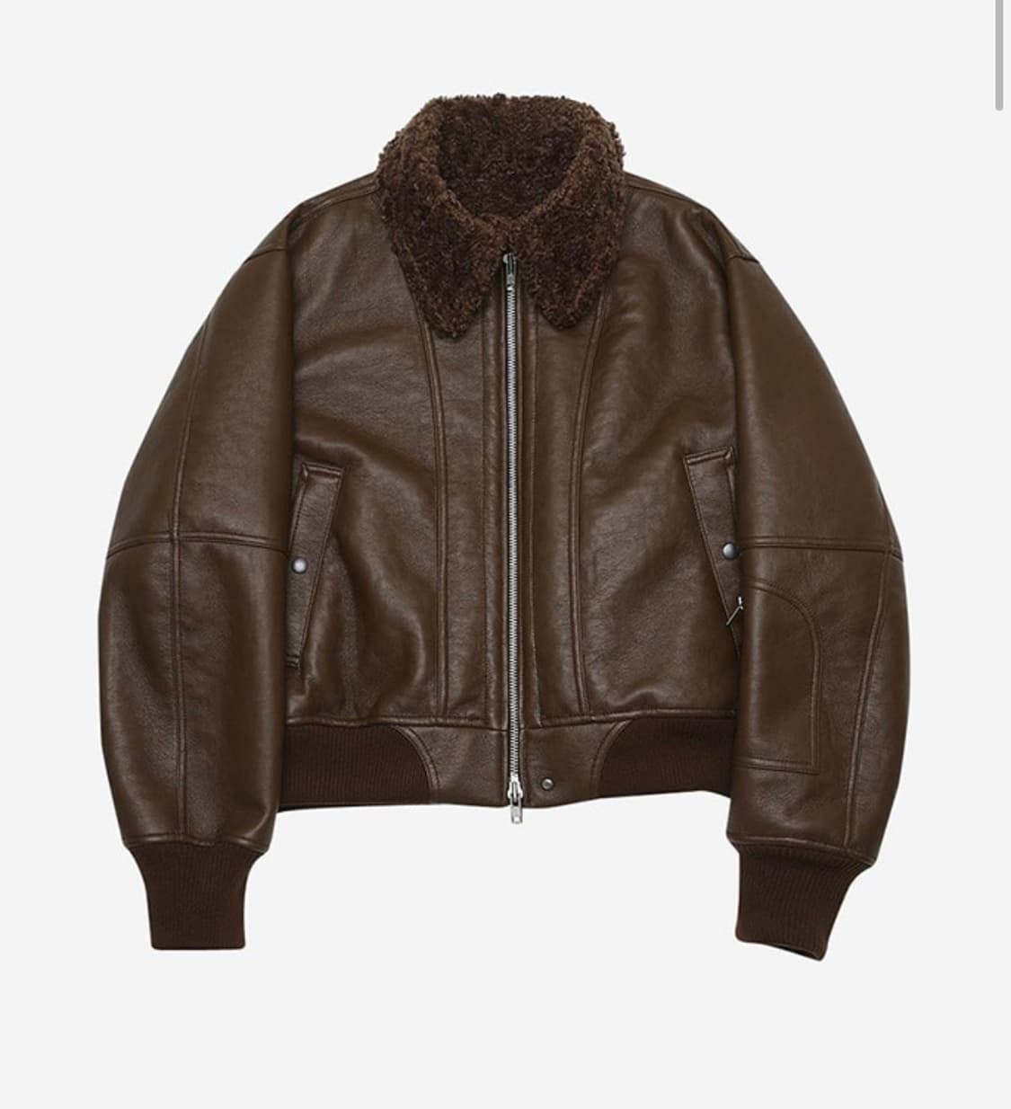 알렌느 쉐어링 3d 크롭 블루종 무스탕 (1 사이즈) 상품이미지1