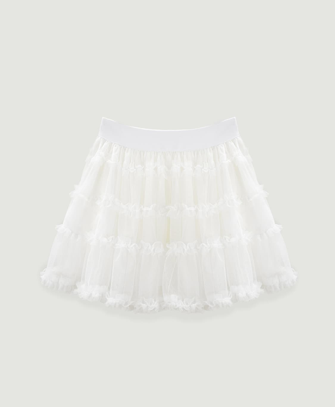 더티스 샤 셔링 레이스 테이프 스커트 S 상품이미지2