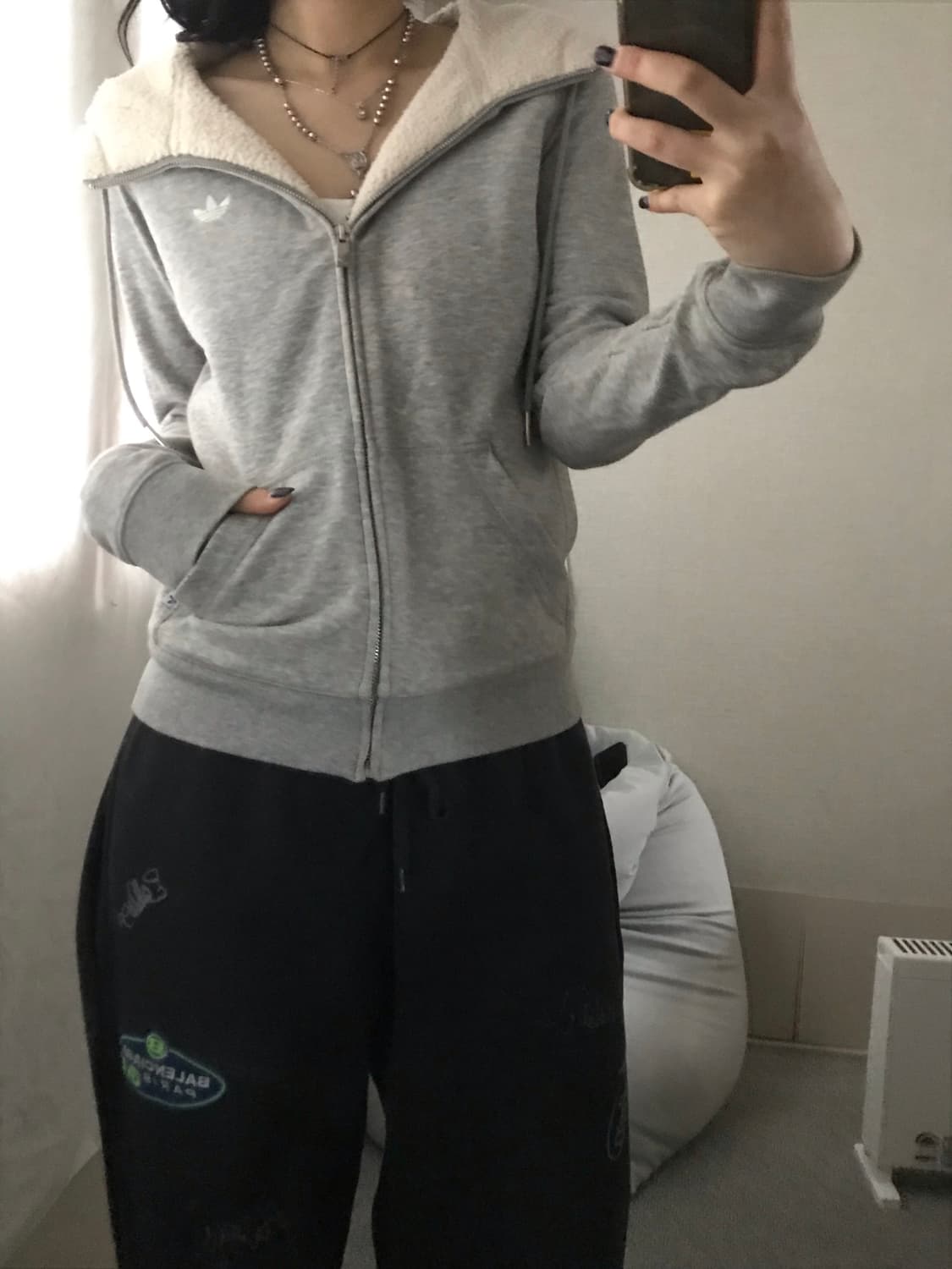 아디다스 그레이 퍼후드집업 상품이미지1