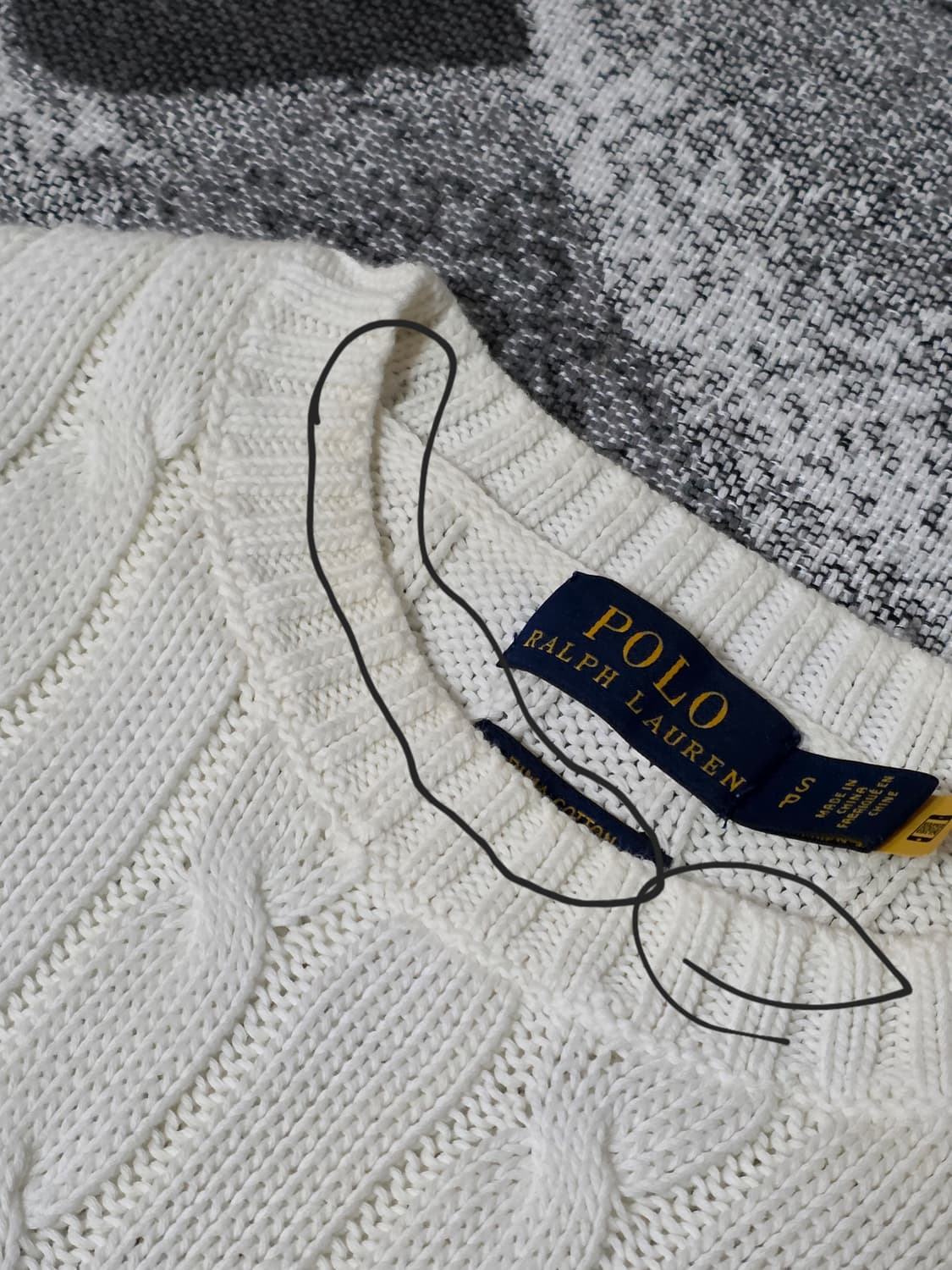 강민경 폴로 랄프로렌 케이블 반팔 니트 상품이미지3