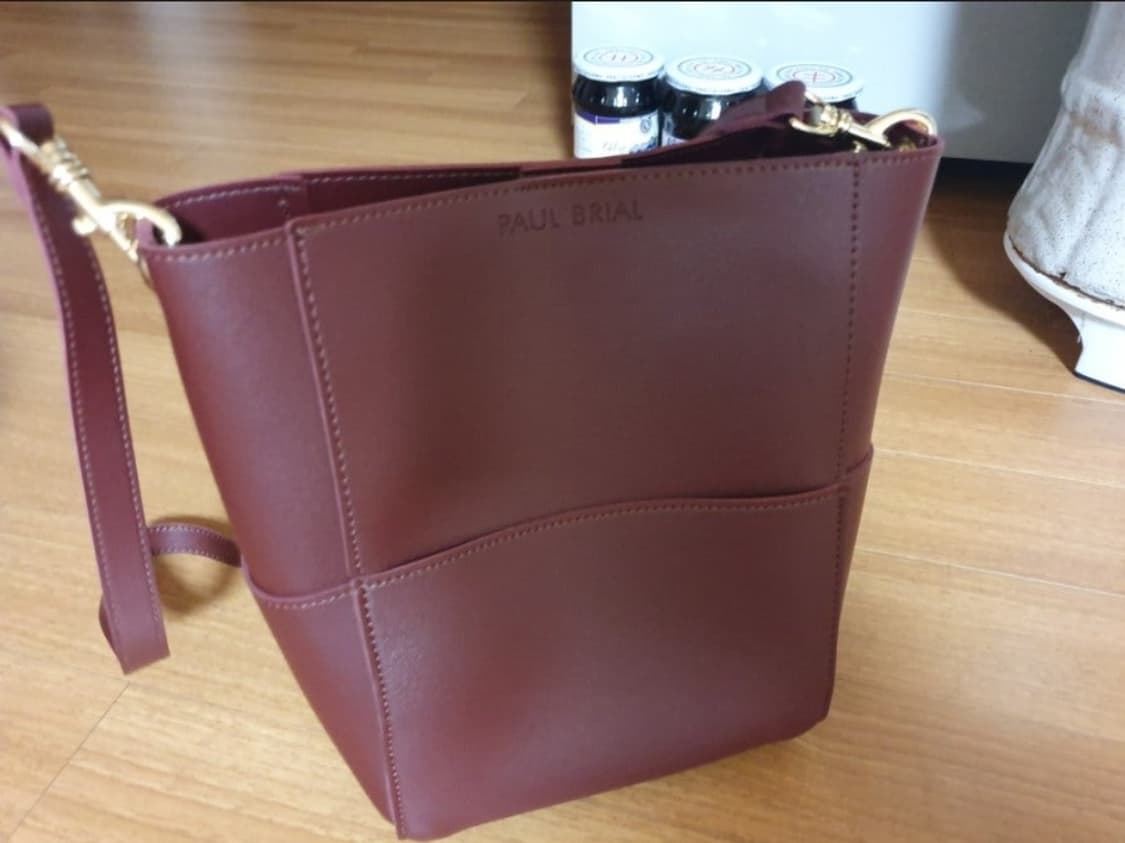 (새것) PAUL BRIAL 버건디 숄더 크로스 버킷백 가방 상품이미지1