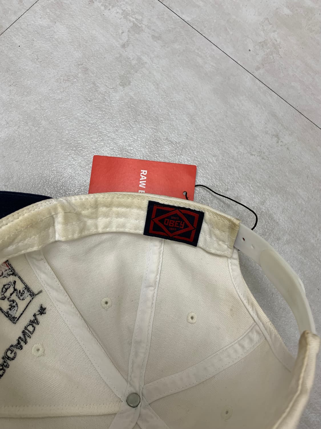 오베이 화이트 네이비 일자 볼캡 #294 상품이미지8