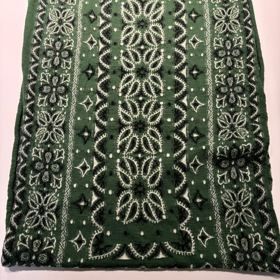 os) 캐피탈 반다나 축융 울 스톨 머플러 그린 상품이미지3