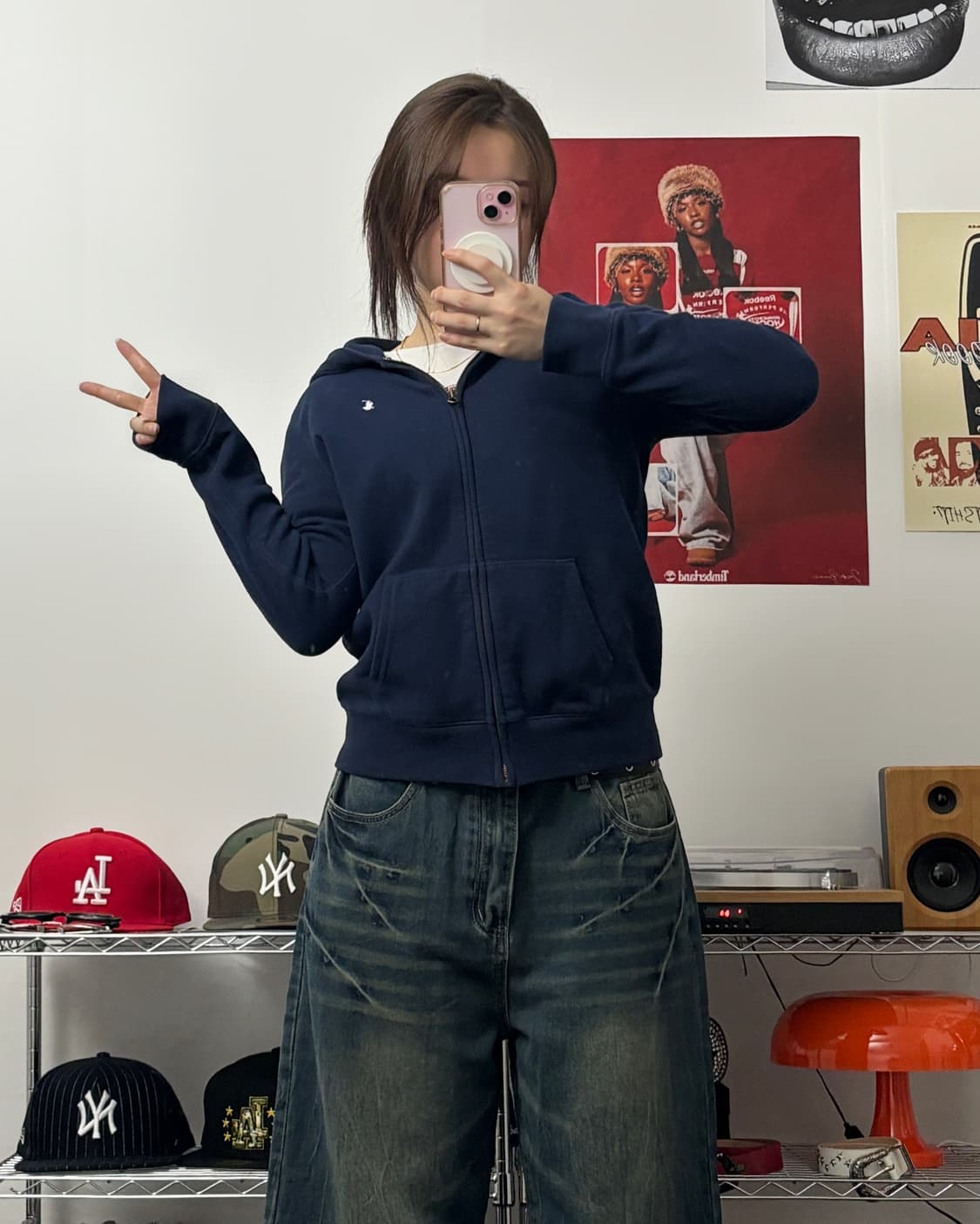폴로 화이트 포니 네이비 후드집업 상품이미지4