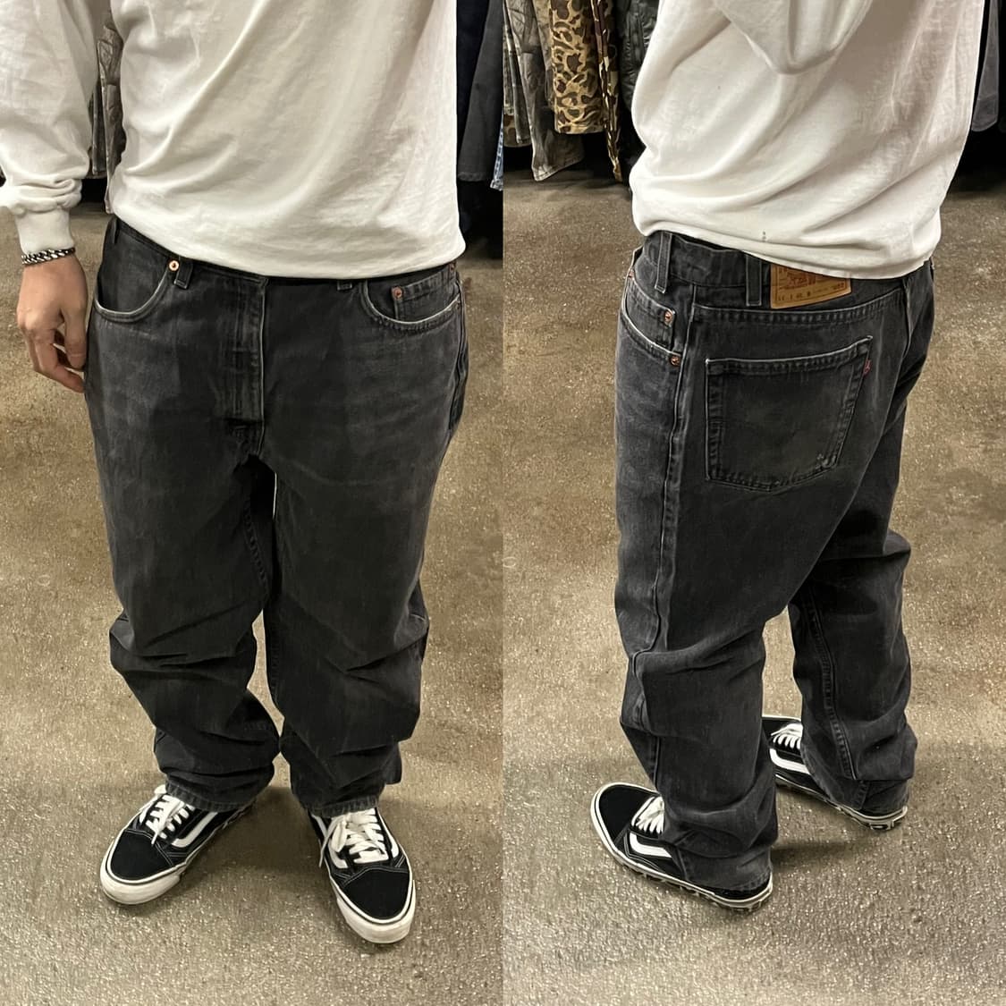 90s USA 리바이스550 블랙진 (35“) 상품이미지1