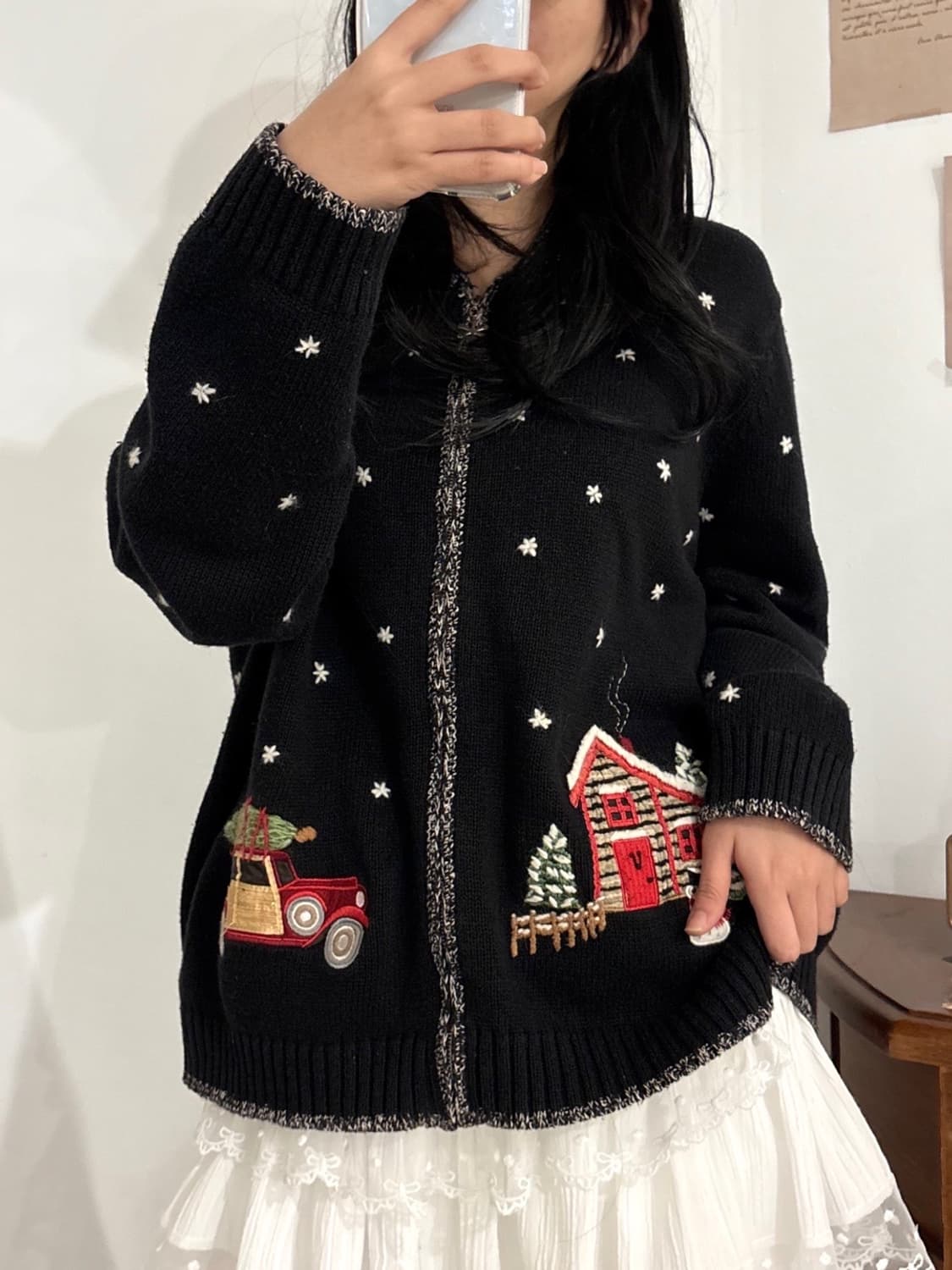 VTG 크리스마스 니트 집업 -G2 상품이미지1