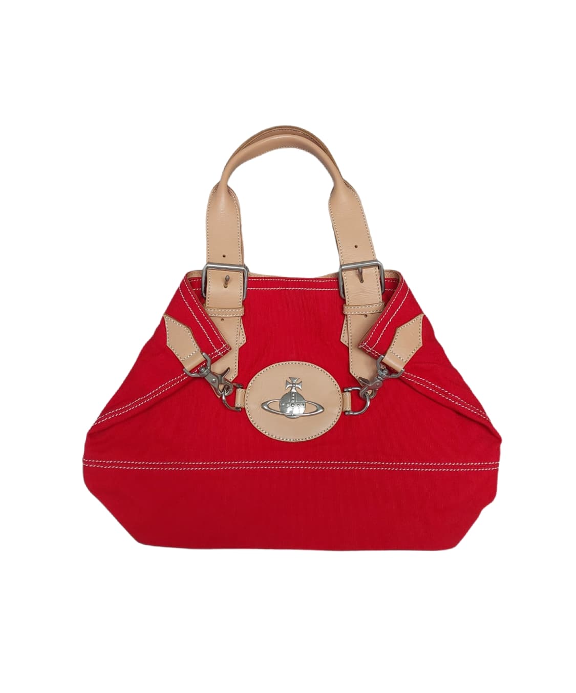 비비안웨스트우드 ORB 캔버스 레더 토트백 (정품) 상품이미지1