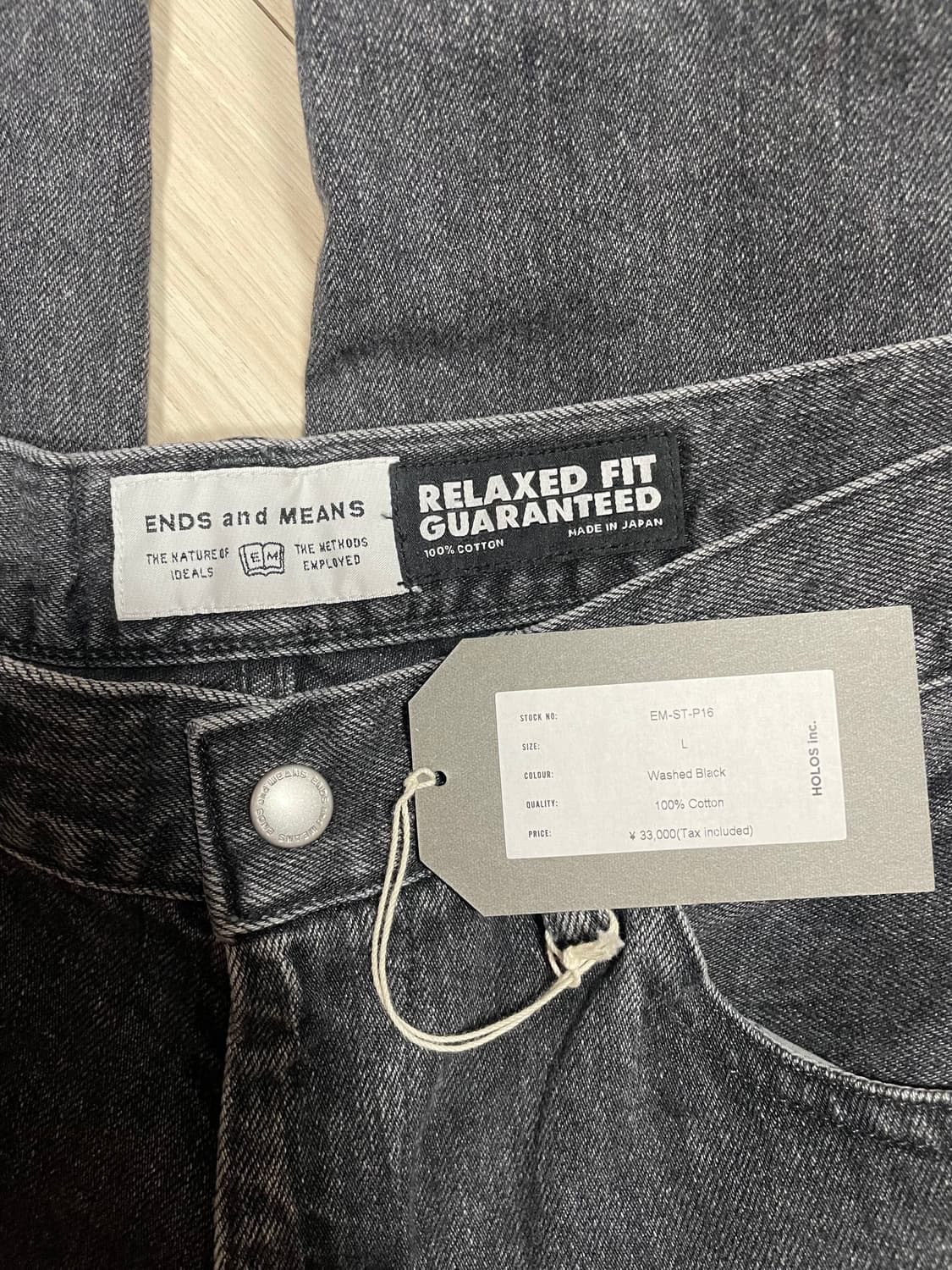 엔즈앤드민즈 릴렉스핏 5 포켓 데님 (워시드블랙/L) 새상품 상품이미지4