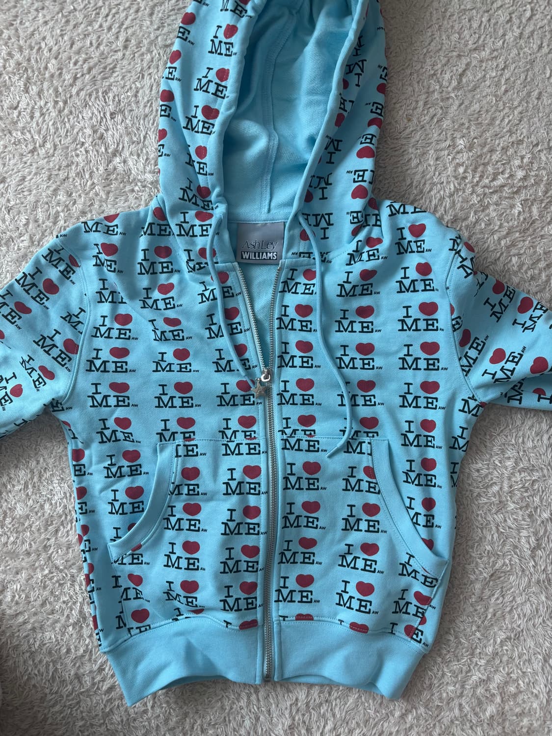 [S] 애슐리 윌리엄스 블루 크롭 후드집업 새상품 상품이미지2