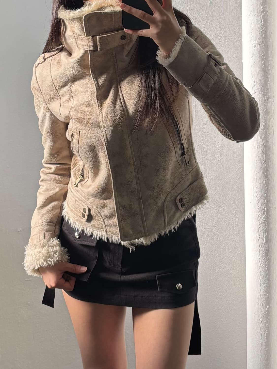 Nice Claup Fur Mustang High Neck Jacket 상품이미지1