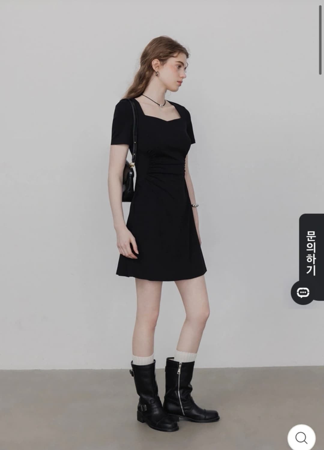 에그카 하객룩 하트넥 미니 원피스 블랙 M 상품이미지1