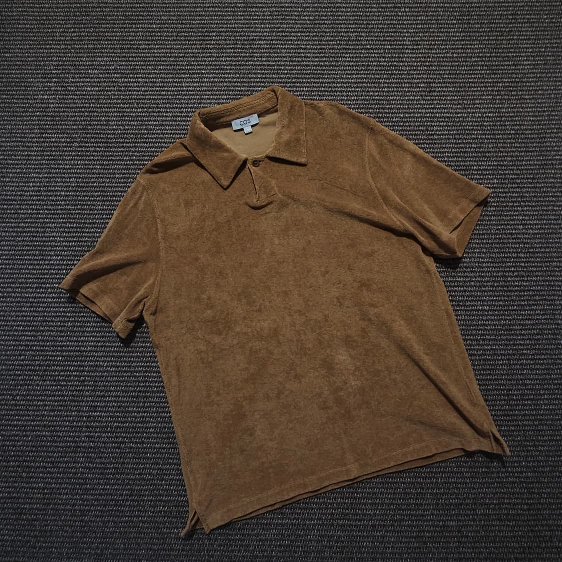 COS 테리코튼 반팔티셔츠 브라운 XL 상품이미지1