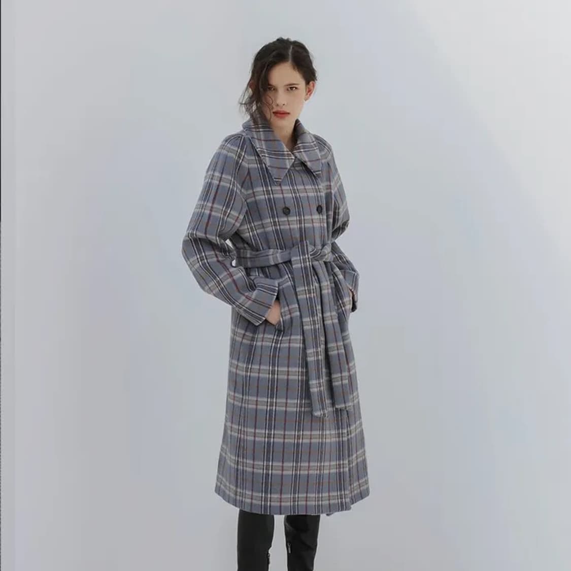 Hier et Demain 엣드맹 Check long coat M 상품이미지2