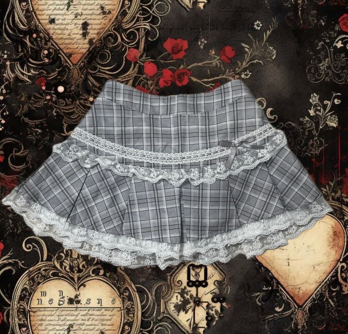 갸루 라떼 레이스 캉캉 치마 상품이미지1