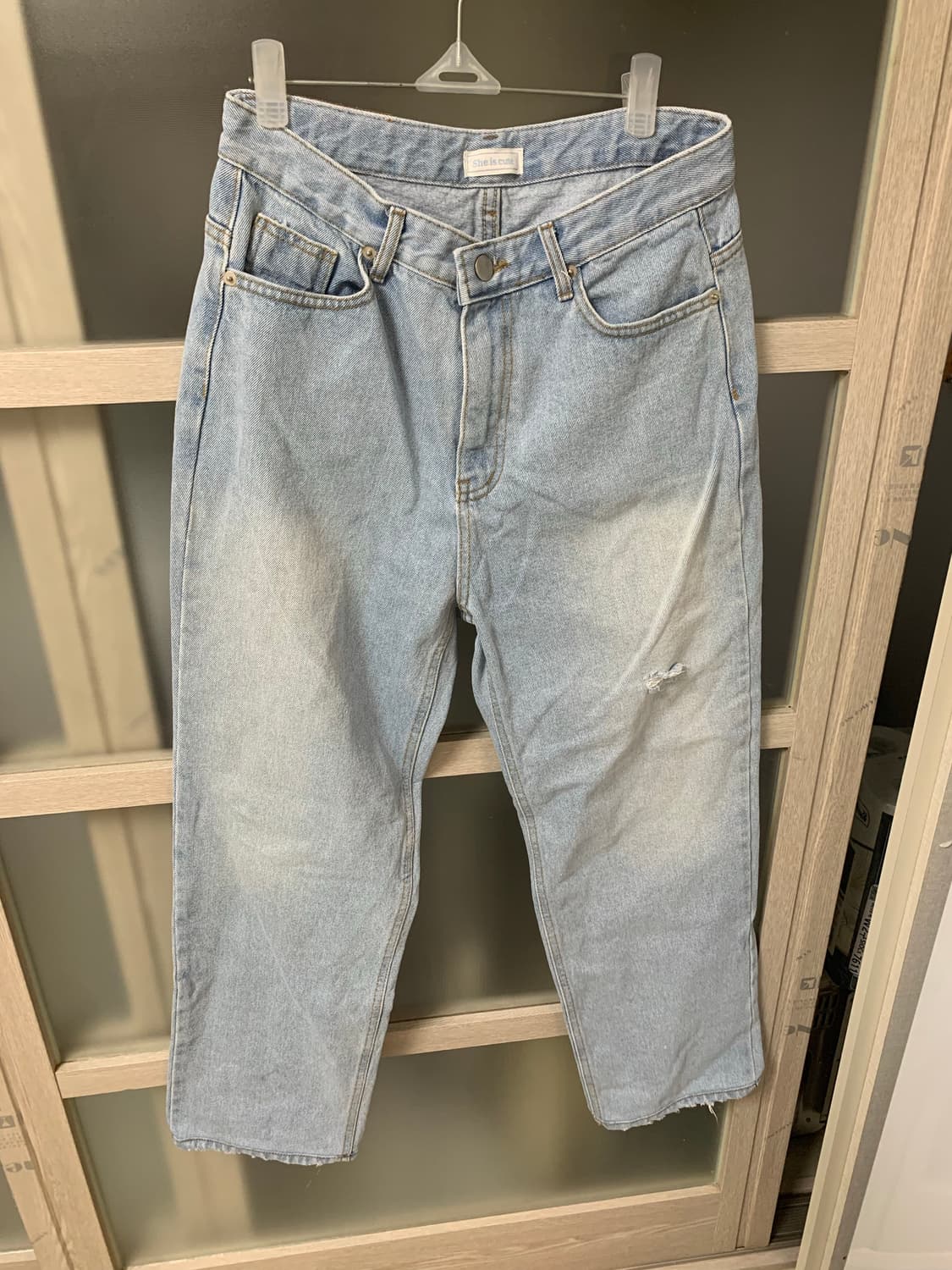 기장 100cm로 수선) 쉬이즈큐트 버디데님 라이트블루 1사이즈 상품이미지2