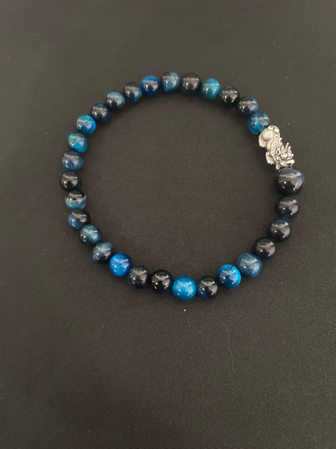 6mm 블루블랙 호안석 비휴 팔찌 상품이미지3