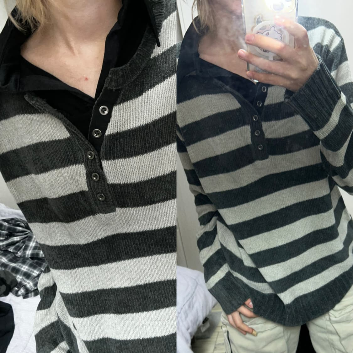 스트라이프 그런지 니트 상품이미지1