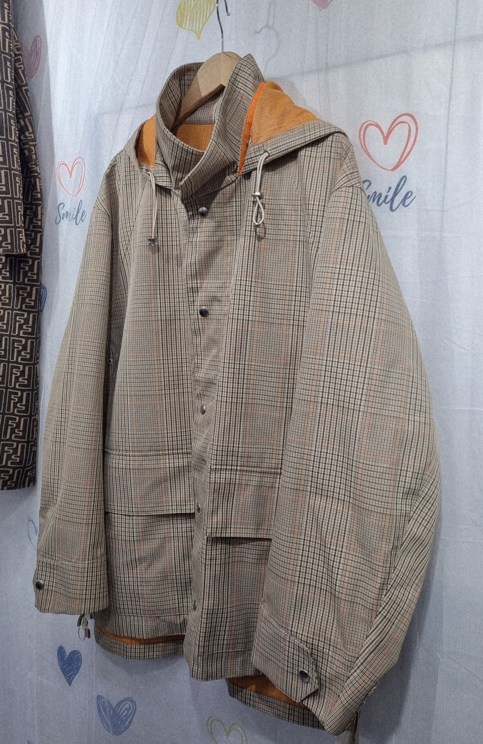 정품) 솔리드옴므 후드 체크 자켓  상품이미지2