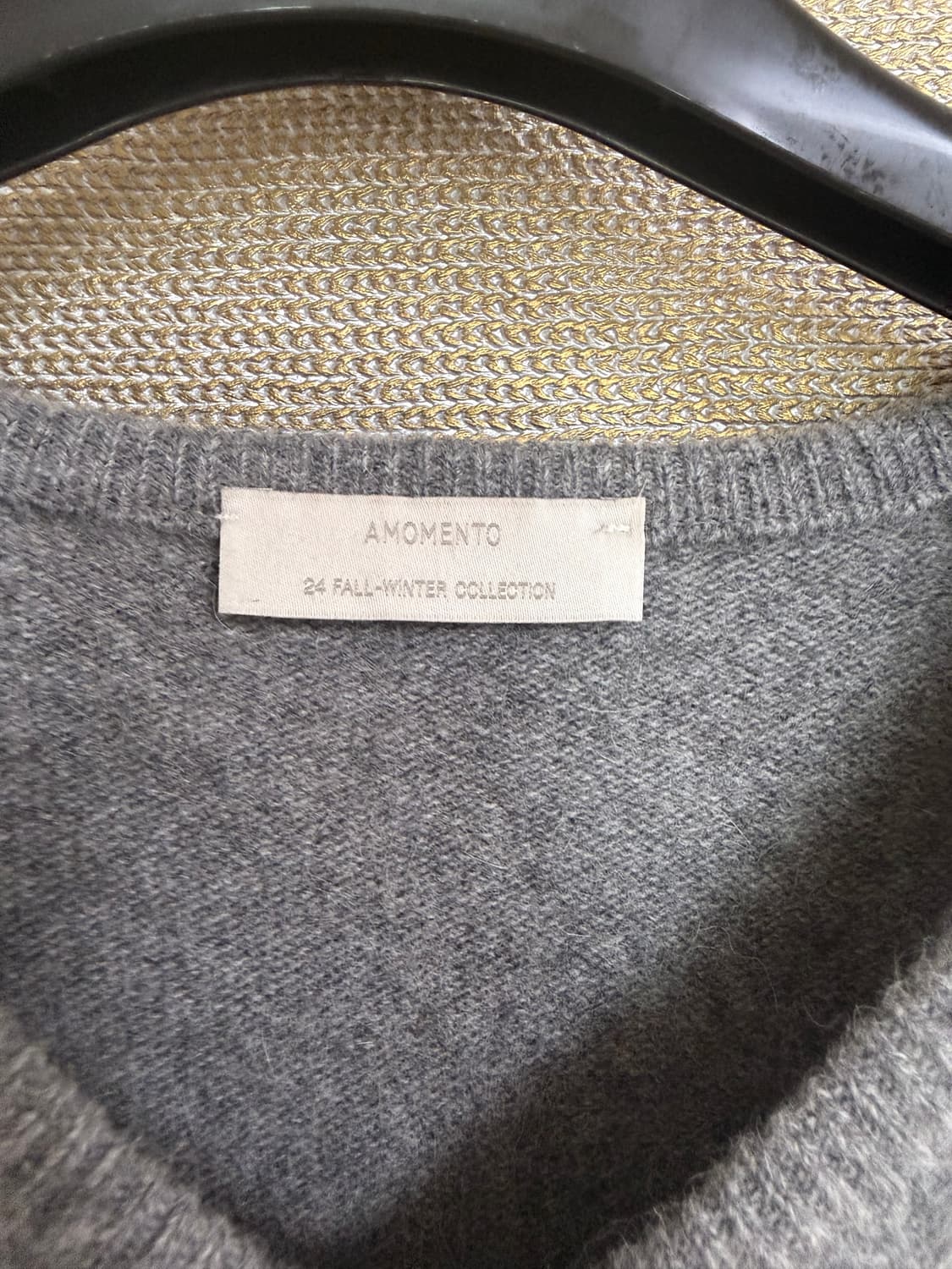 아모멘토 브이넥 니트 그레이 0 상품이미지4