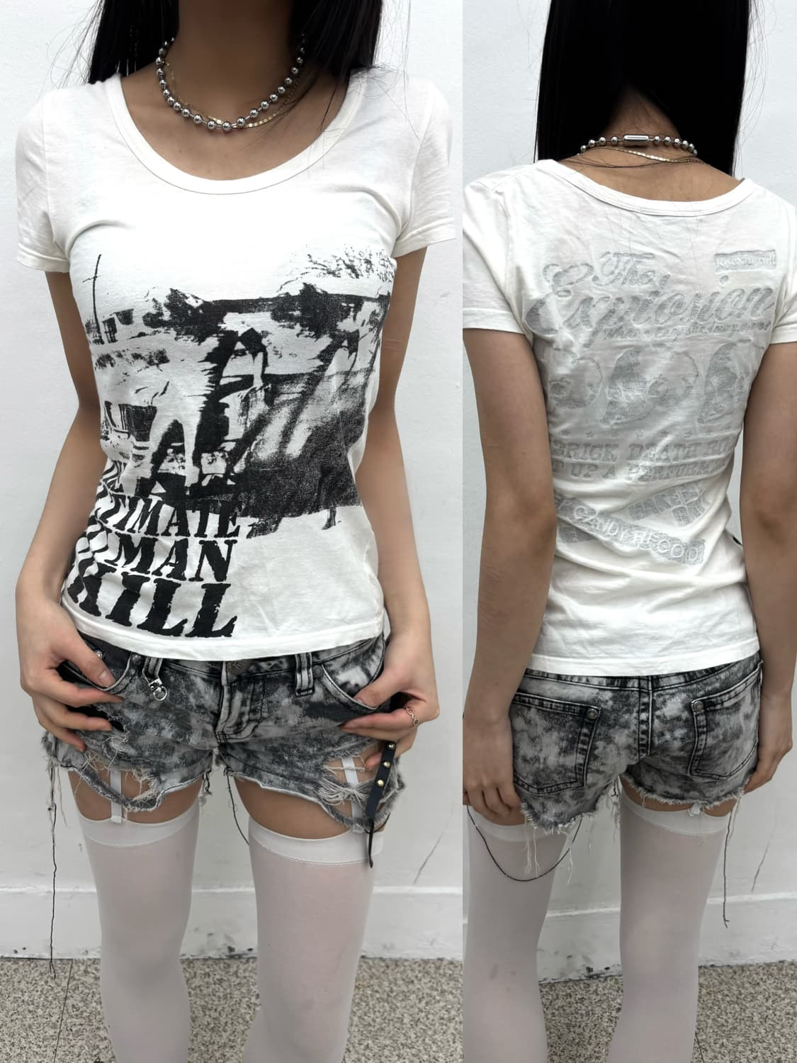DETAIL print slim fit top    상품이미지1