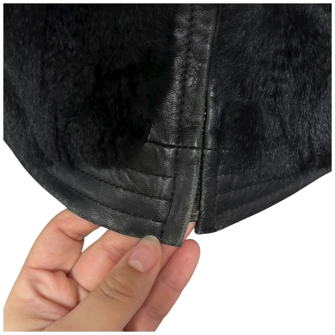 3684 양가죽 토끼털 블랙 퍼자켓 상품이미지5