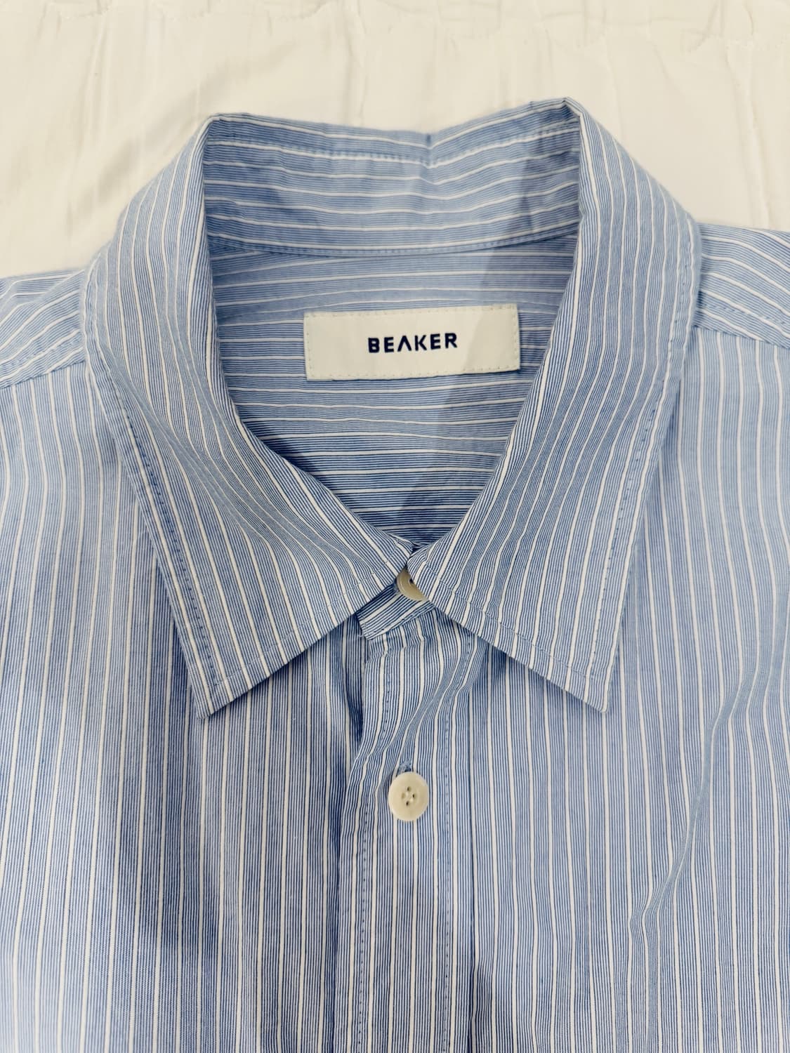 비이커 스트라이프 셔츠 블루 상품이미지3