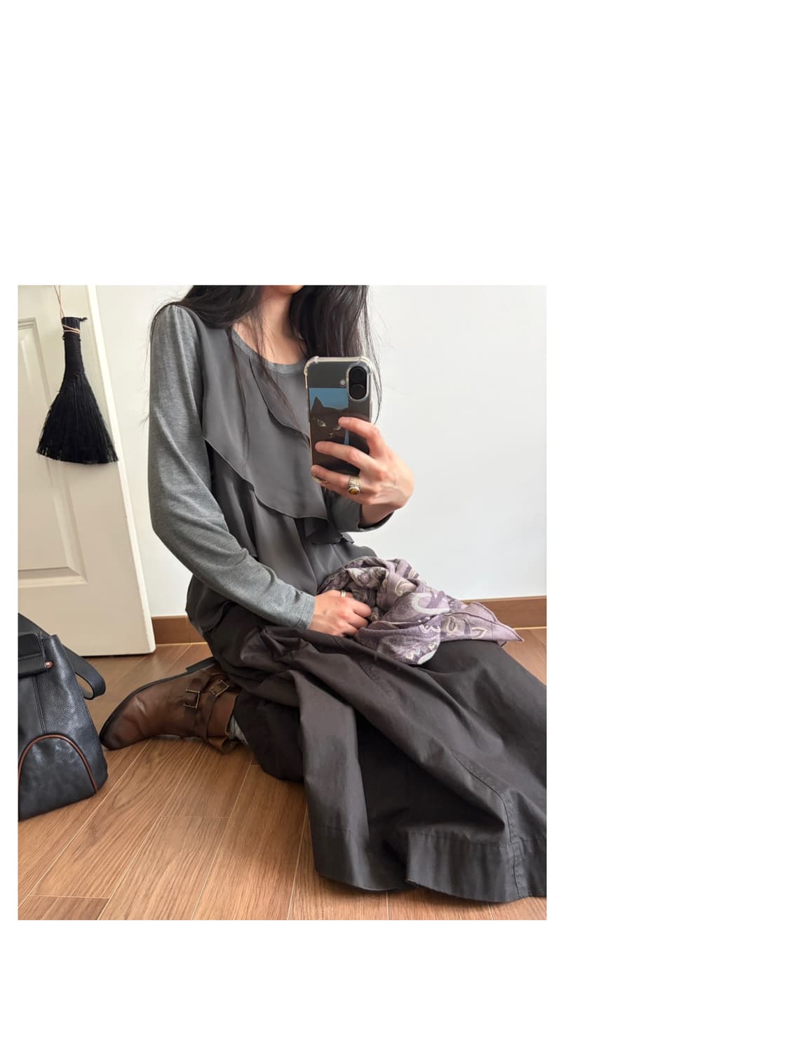 ruffle long sleeve top 상품이미지2