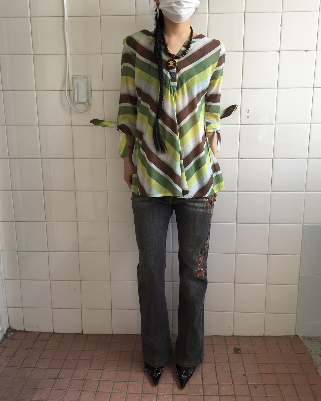 Tied point pattern blouse 상품이미지8