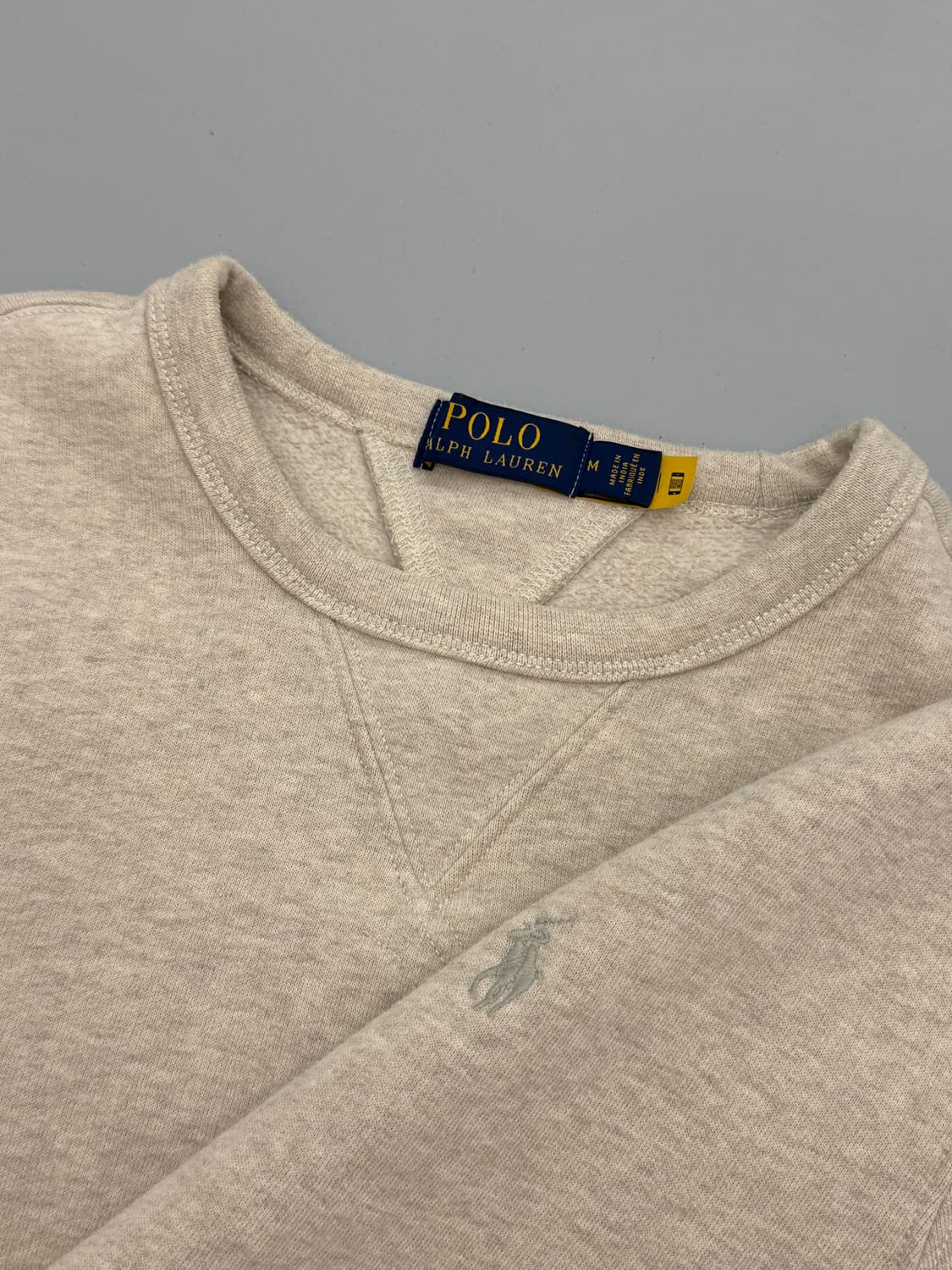 폴로 랄프로렌 루즈핏 신형 QR라벨 오트밀 베이지 스웻셔츠 상품이미지3