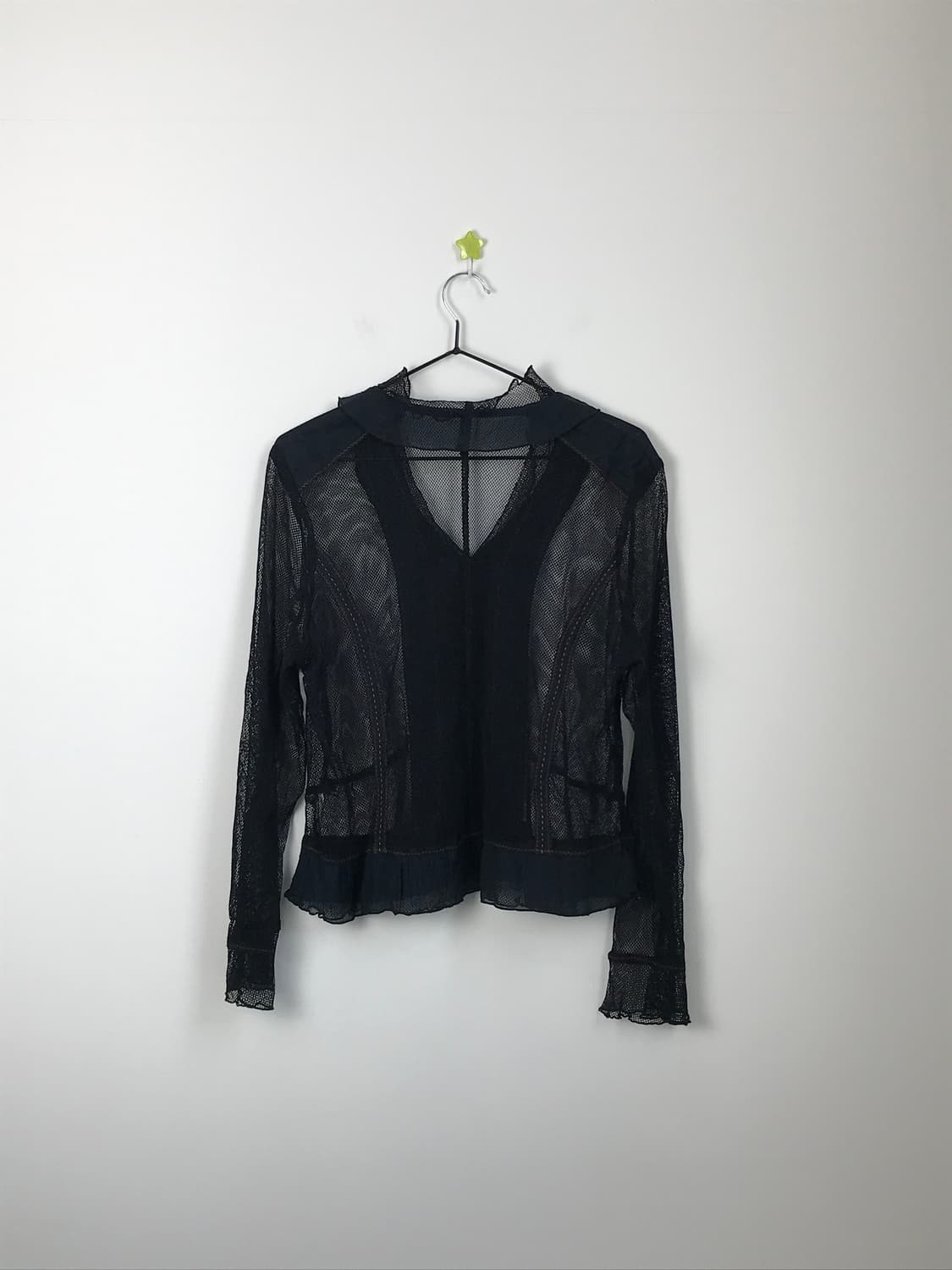  Vintage Black Sheer Crinkle Top 상품이미지6