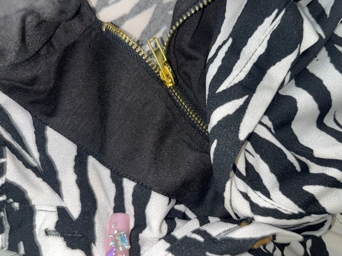 오네갸루 지브라 금장 레이어드 셔츠 탑 다이아마즈히메 상품이미지6