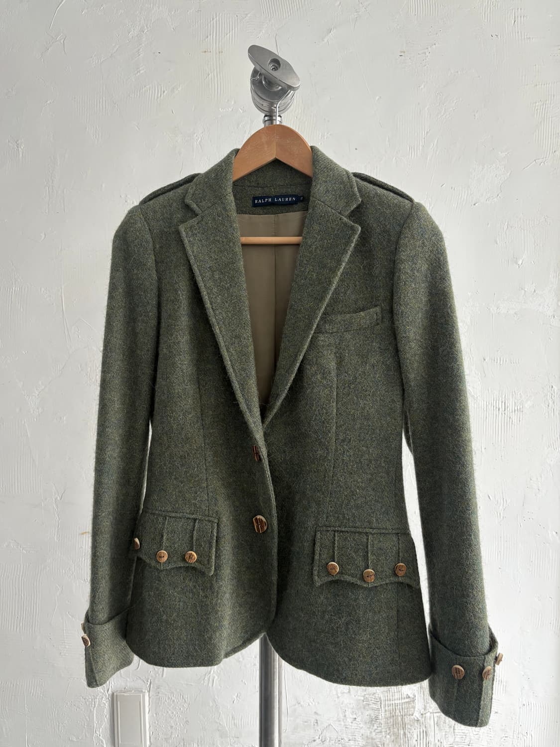 Polo 폴로 알파카 우드 버튼 블레이저 자켓 상품이미지2