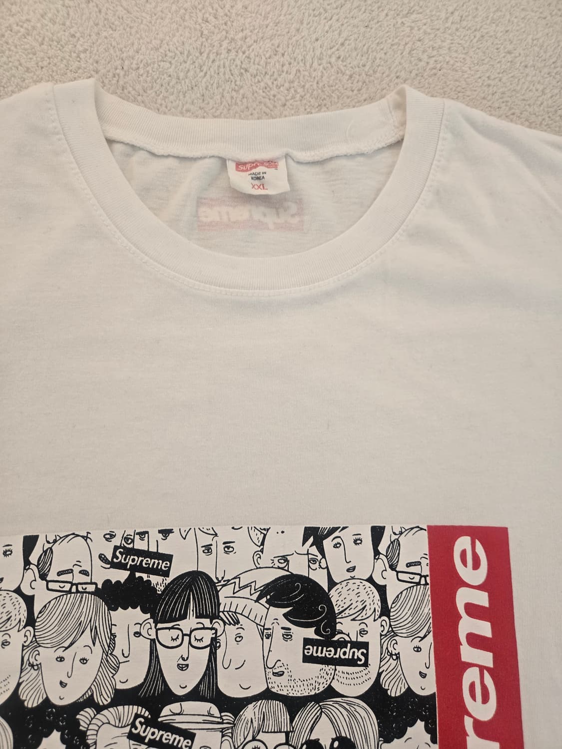 슈프림 Crowd Tee 화이트 반팔 티셔츠 xxl 상품이미지6