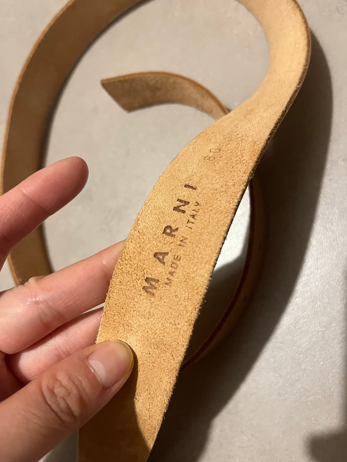 마르니 가죽 벨트 베이지 브라운 상품이미지3