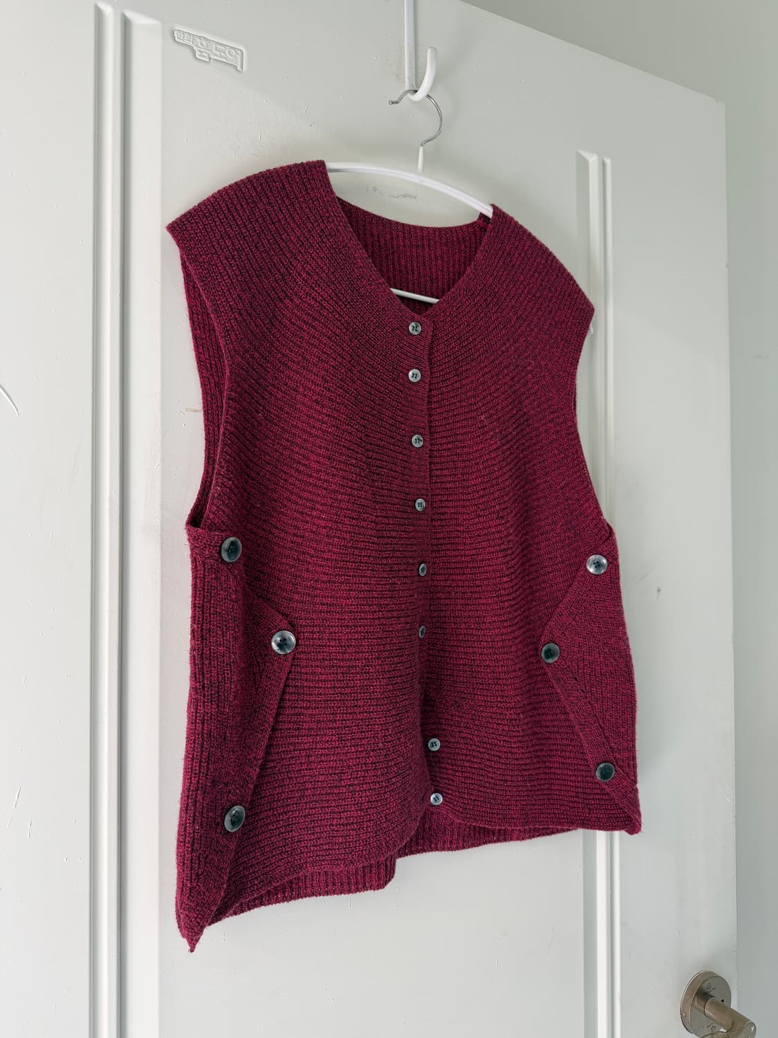 일본빈티지 버튼 니트 베스트 상품이미지5