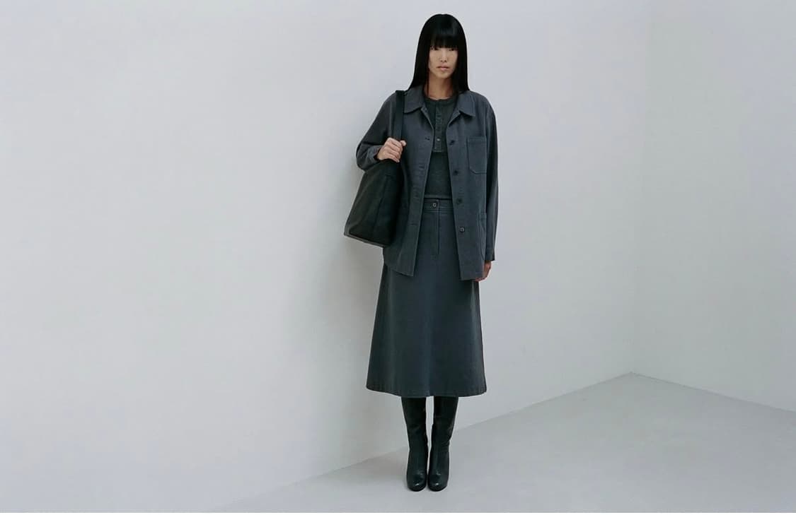 LFM 코튼 A라인 스커트 (블루 / M) 상품이미지3