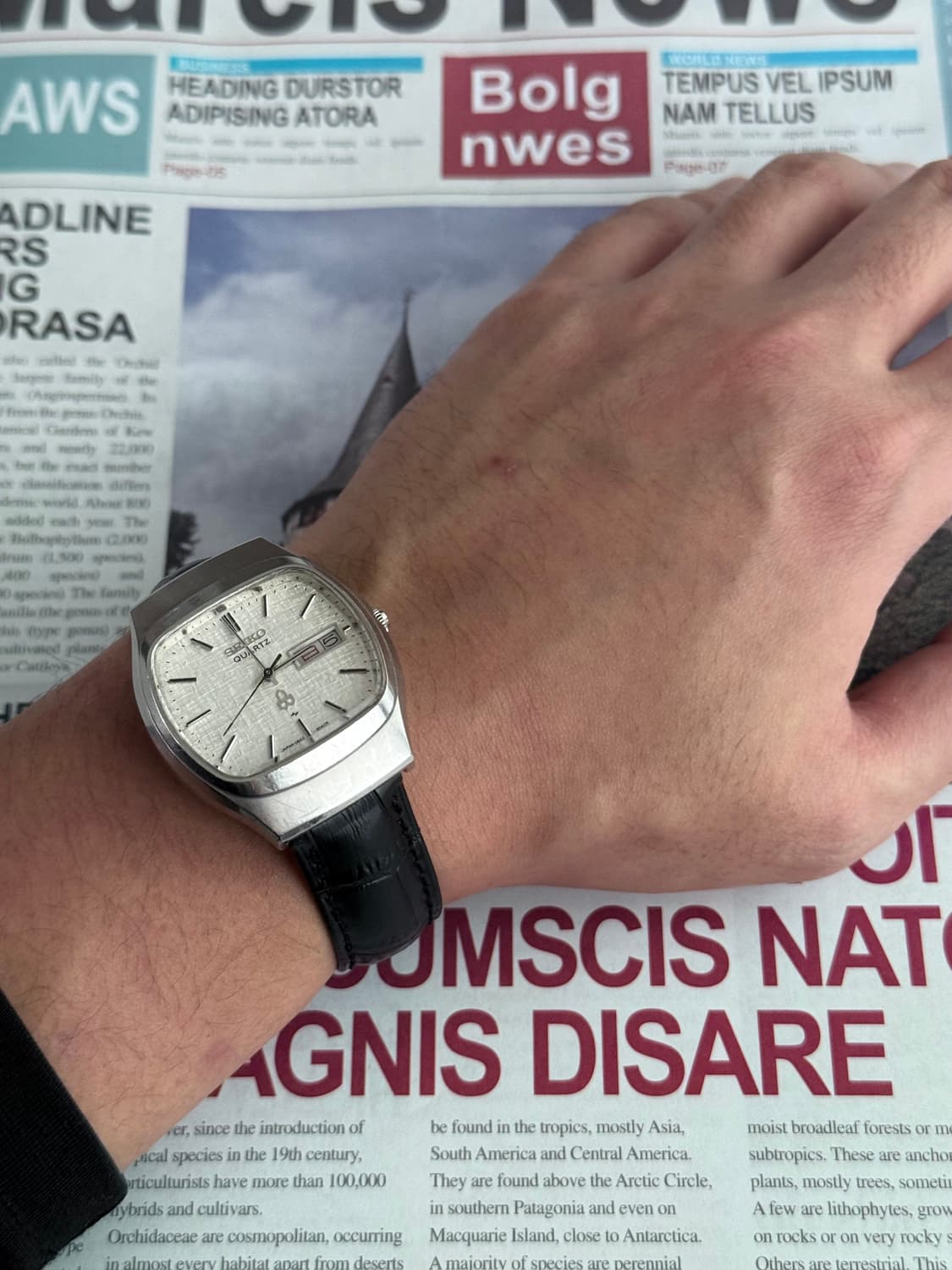 세이코 Seiko 쿼츠 스퀘어 린넨 다이얼 상품이미지4