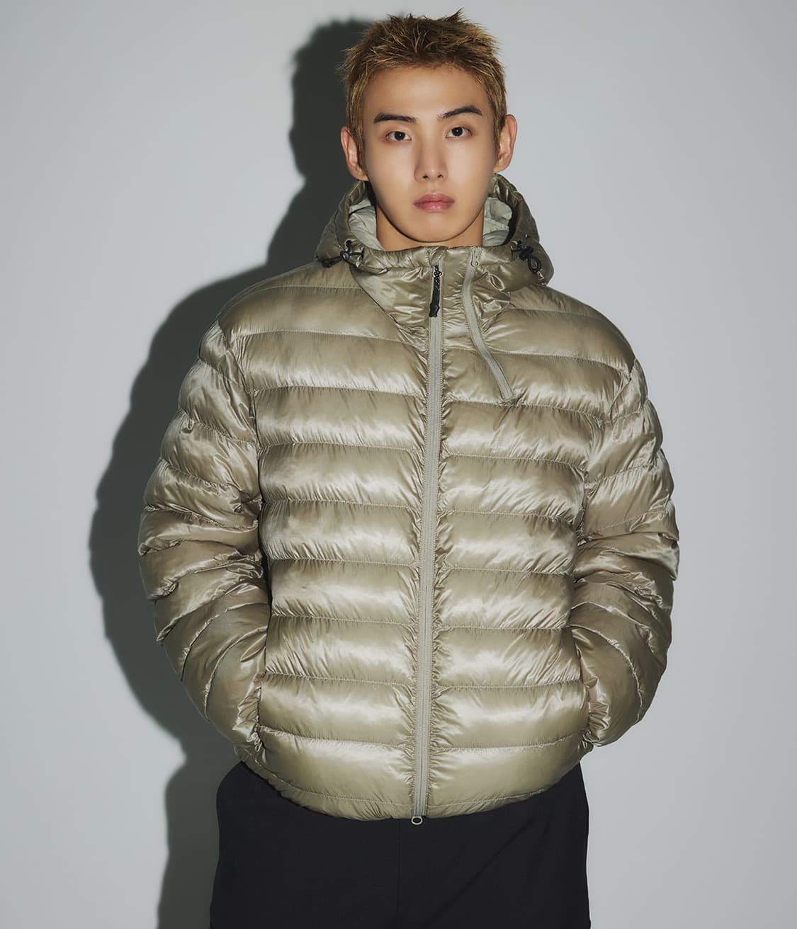무탠다드 경량패딩 탱커 라이트 벤트 패딩 자켓 카키그레이 상품이미지1