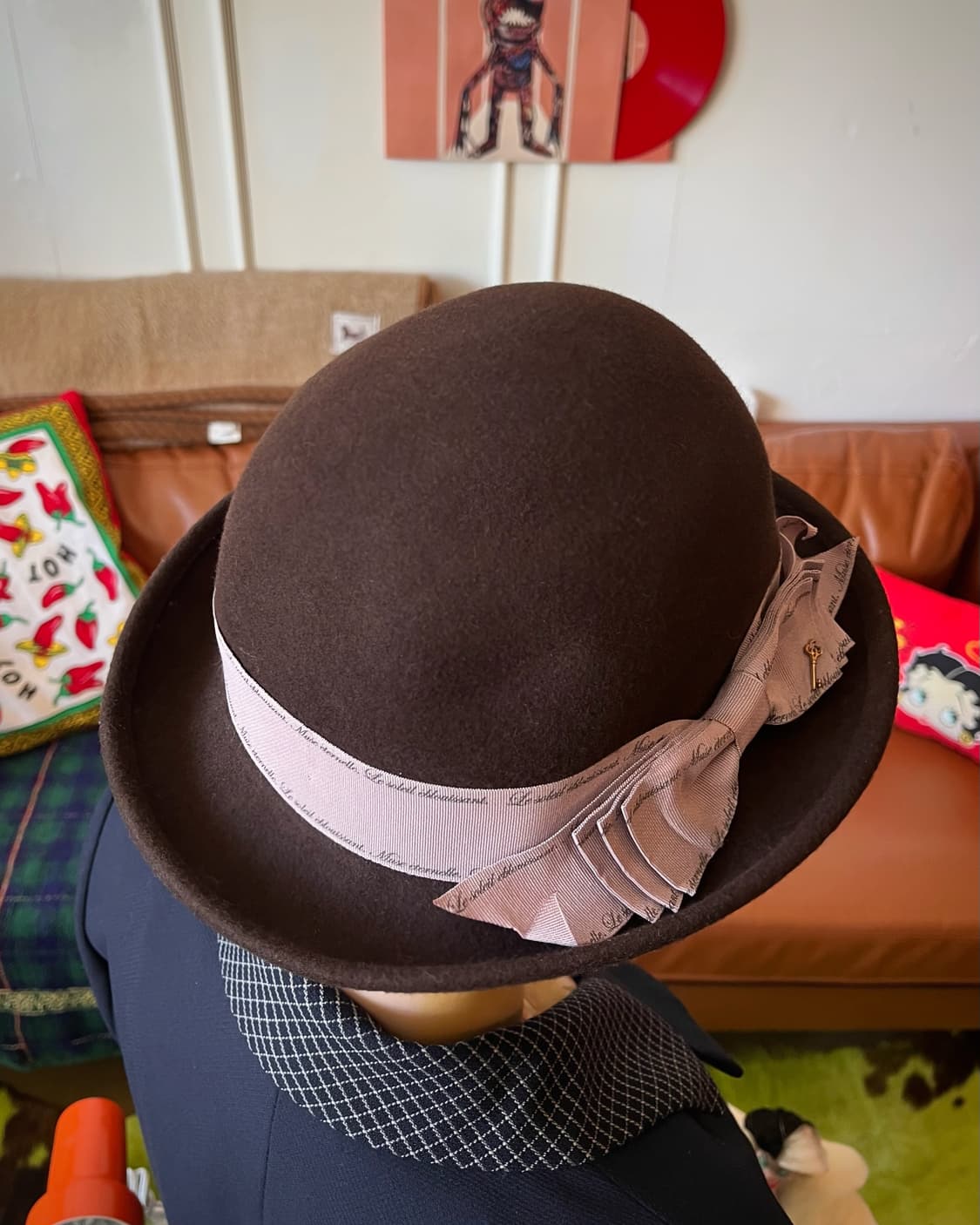 axes femme Antique Ribbon Pedora Hat  상품이미지4