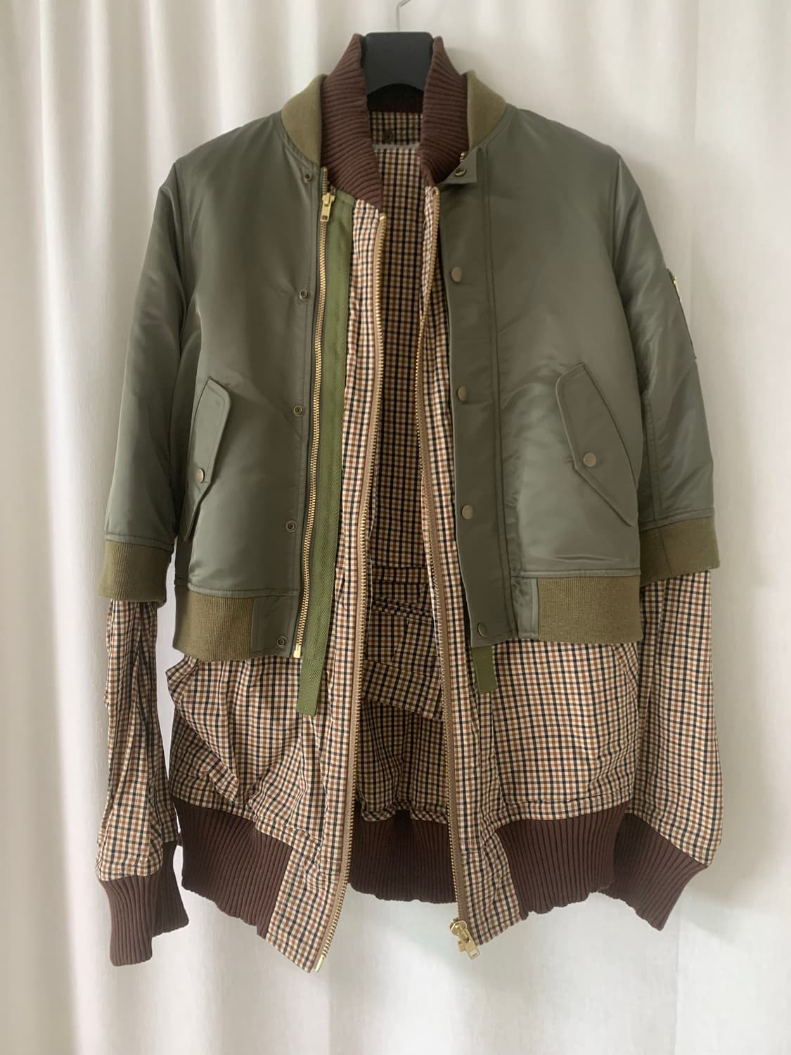 Kolor 봄버 디테쳐블 셋업 수트 체크 상품이미지1