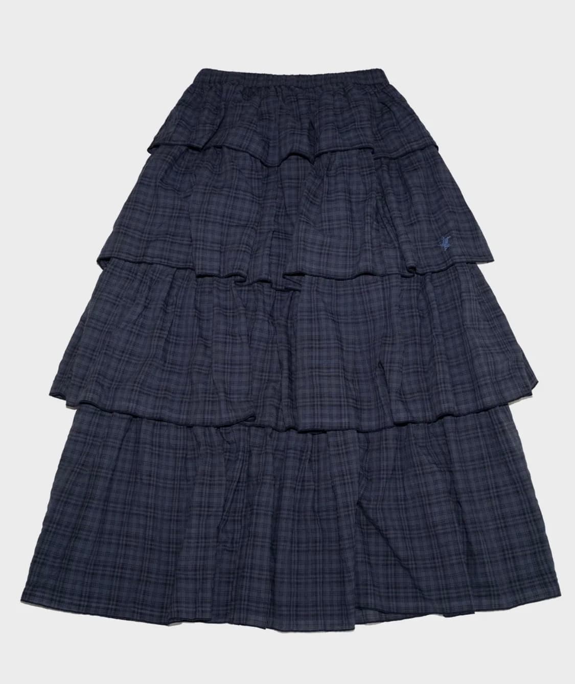 (아일릿 원희 착용) 웹하우스 트위스터 체크 티어드 스커트 네이비 상품이미지3