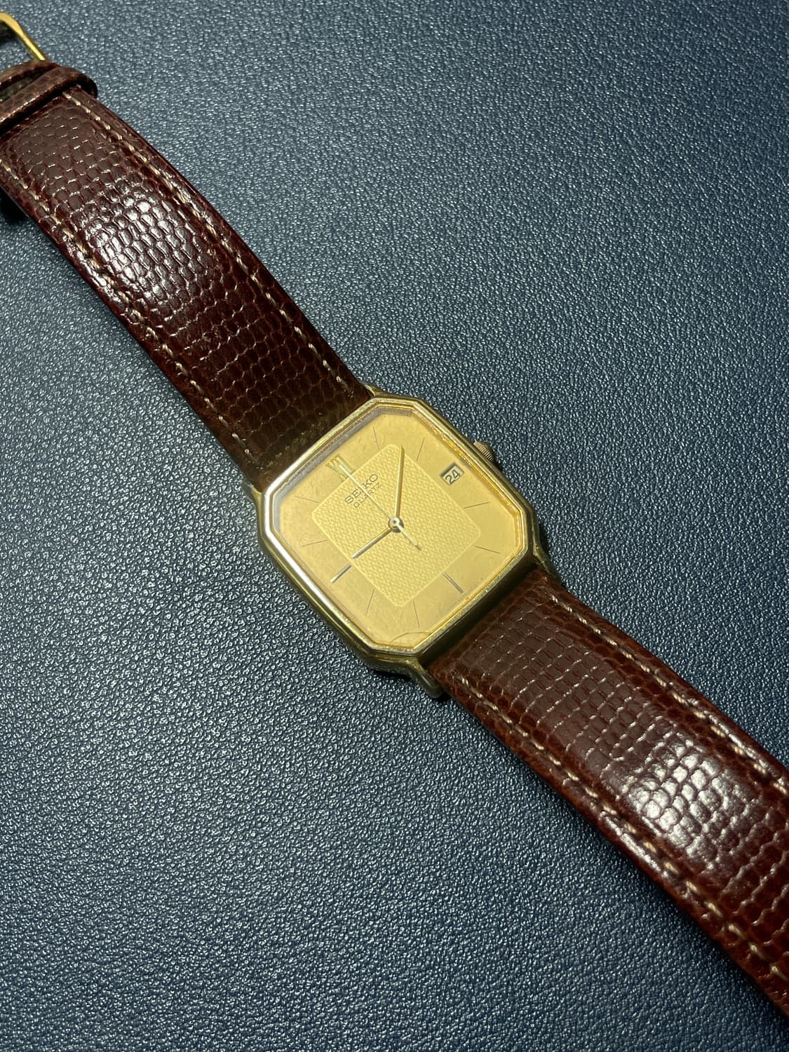 빈티지 세이코 쿼츠 레더 시계 상품이미지6