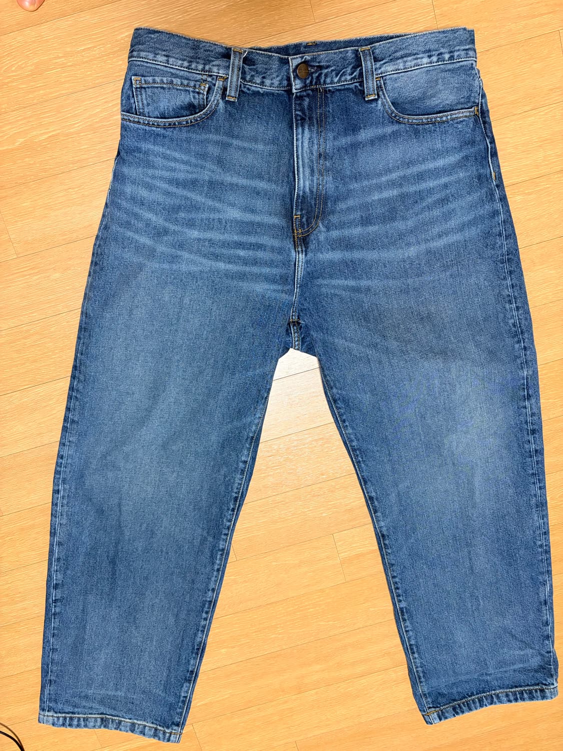 칼하트 wip 랜든 팬츠 스미스 블루 원 유즈드 워시 상품이미지2