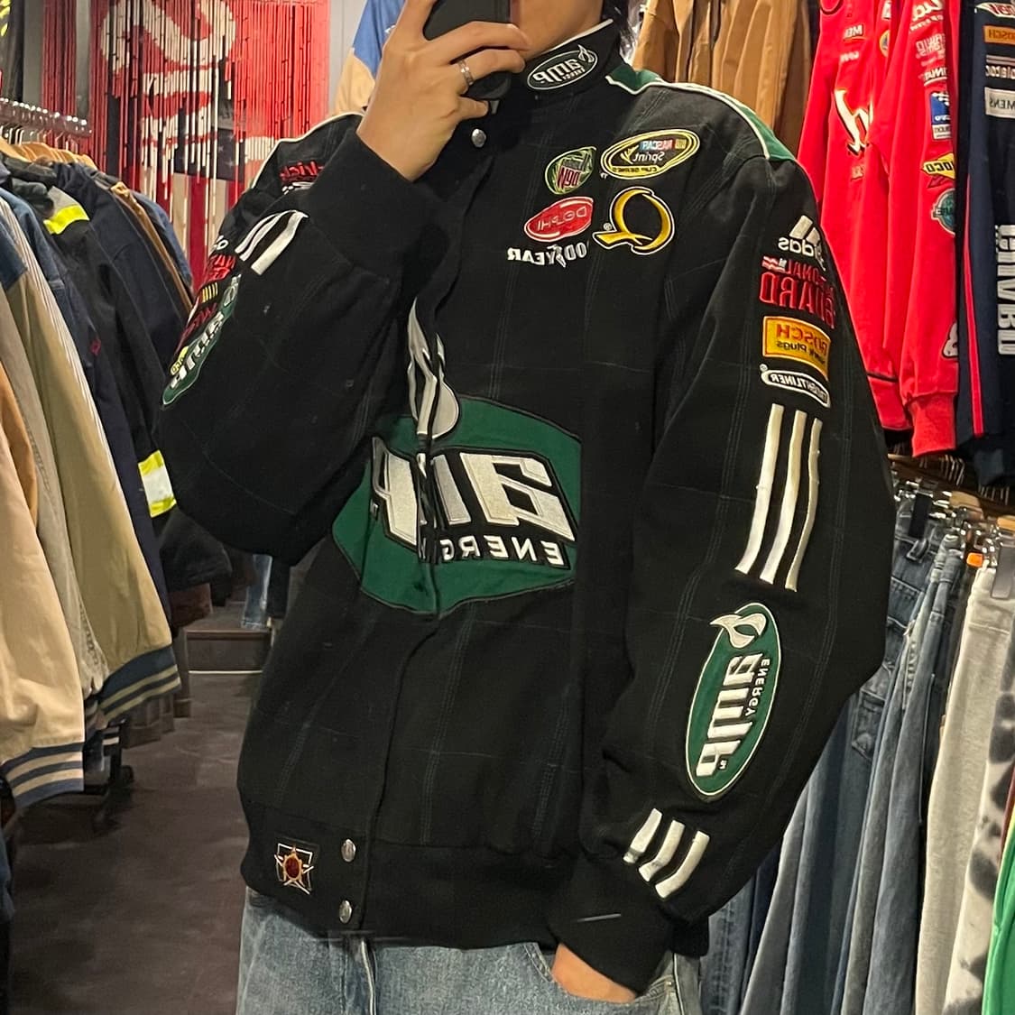 [IM] JH 제프해밀턴 AMP 블랙 코튼 레이싱자켓 DEADSTOCK 상품이미지4