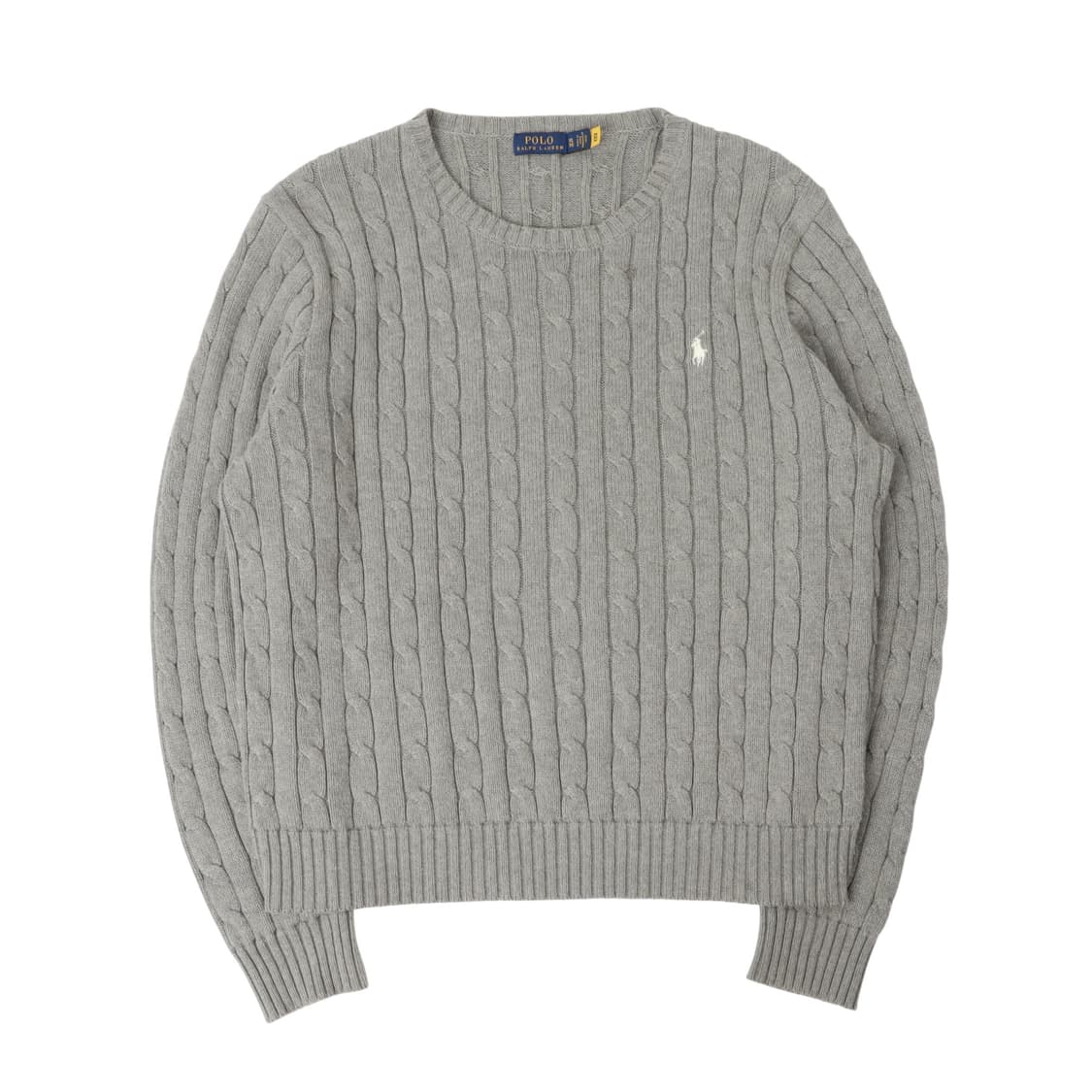 폴로 랄프로렌 QR 그레이 라운드 케이블 니트 상품이미지1