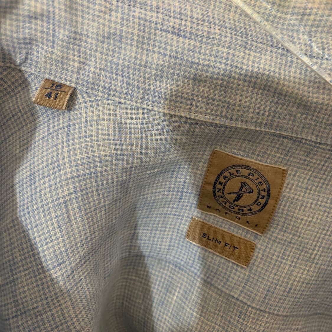 41 피에트로 프로벤잘레 이태리 린넨 체크 와이드 카라 셔츠 남방 상품이미지4