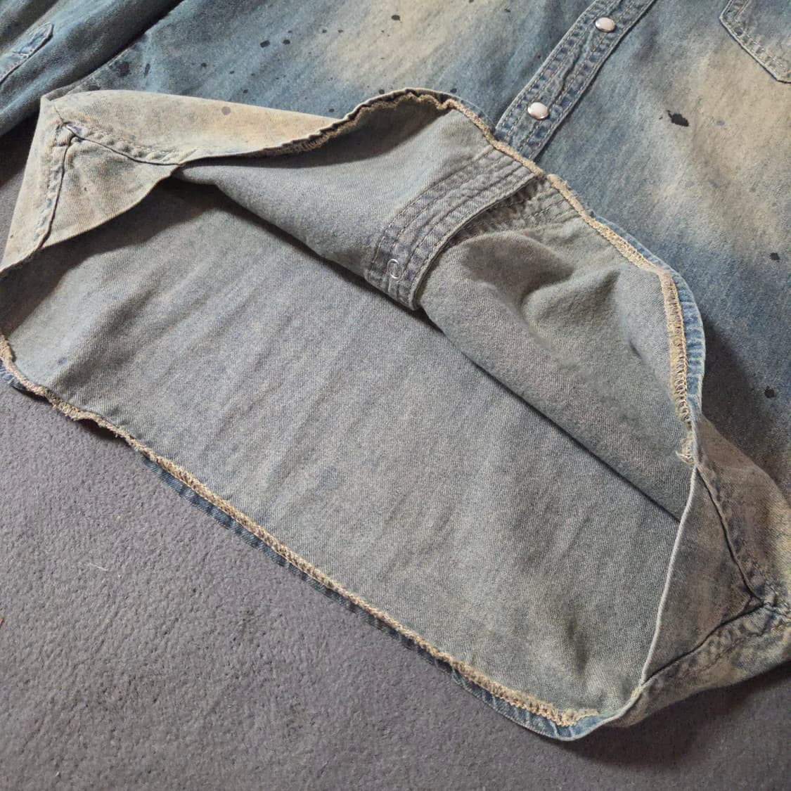 디스퀘어드2 페인팅 워시드 웨스턴 데님 셔츠 M 상품이미지6