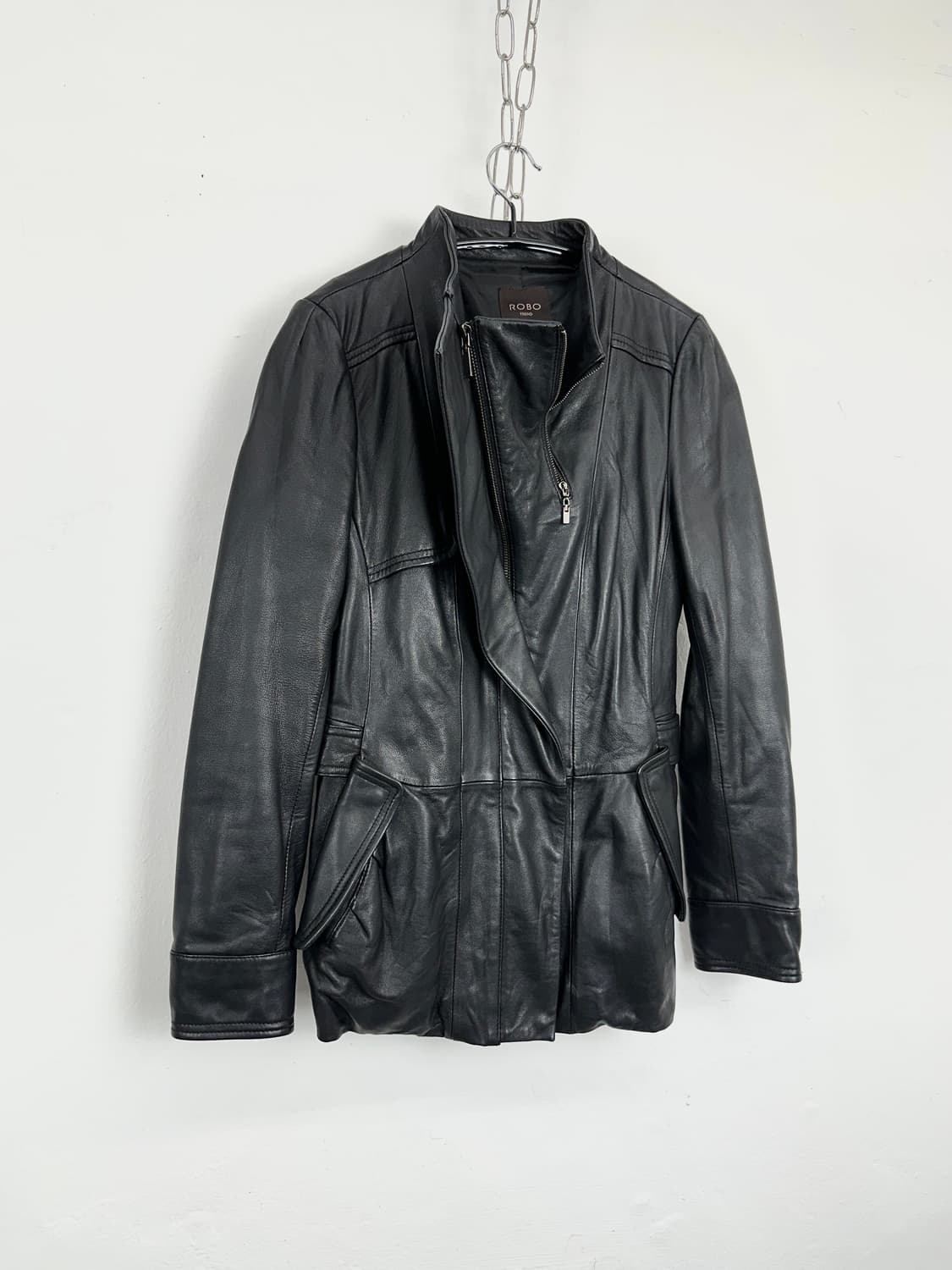 Italian Lambskin Gimmick Zip Leather Jac 상품이미지6