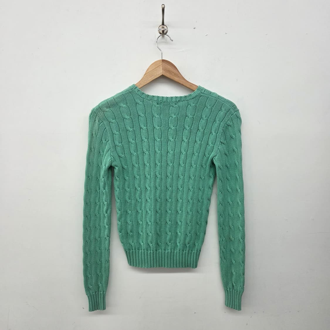 폴로 랄프로렌 케이블 니트 민트 여성 XS 상품이미지5